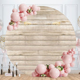 Aperturee - Custom Round Log Color Wooden Birthday Backdrop